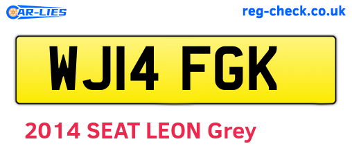 WJ14FGK are the vehicle registration plates.