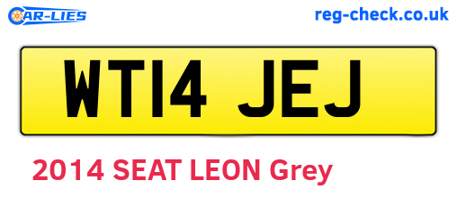 WT14JEJ are the vehicle registration plates.
