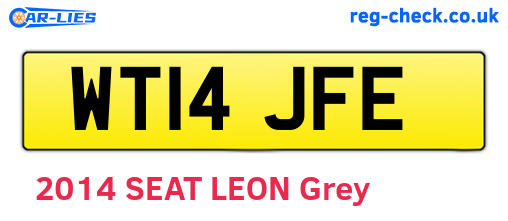 WT14JFE are the vehicle registration plates.
