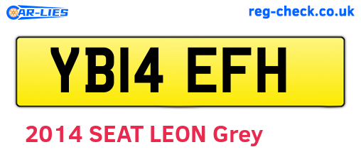 YB14EFH are the vehicle registration plates.