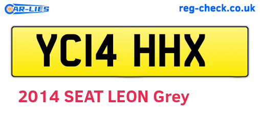 YC14HHX are the vehicle registration plates.