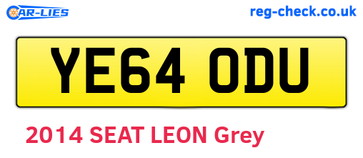 YE64ODU are the vehicle registration plates.