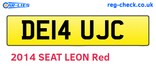 DE14UJC are the vehicle registration plates.