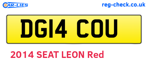 DG14COU are the vehicle registration plates.