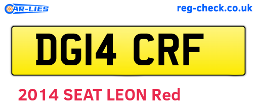 DG14CRF are the vehicle registration plates.