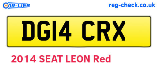 DG14CRX are the vehicle registration plates.