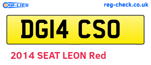 DG14CSO are the vehicle registration plates.