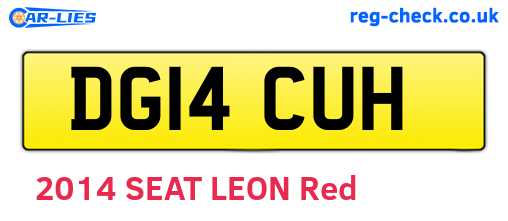 DG14CUH are the vehicle registration plates.