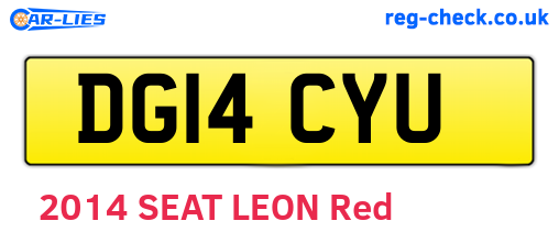 DG14CYU are the vehicle registration plates.