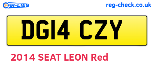 DG14CZY are the vehicle registration plates.