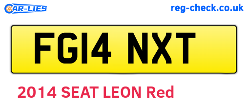 FG14NXT are the vehicle registration plates.