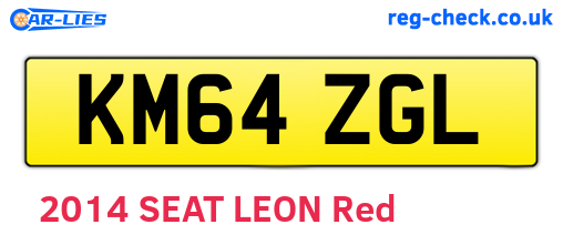 KM64ZGL are the vehicle registration plates.