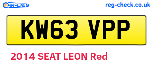 KW63VPP are the vehicle registration plates.