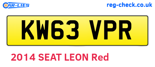 KW63VPR are the vehicle registration plates.