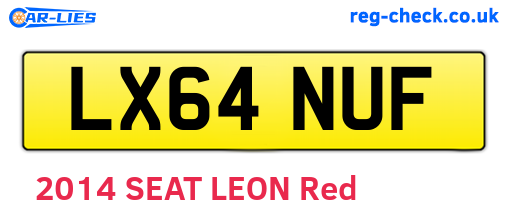 LX64NUF are the vehicle registration plates.