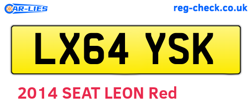 LX64YSK are the vehicle registration plates.