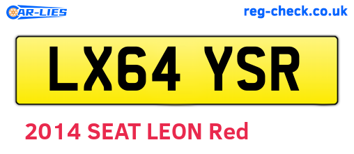 LX64YSR are the vehicle registration plates.