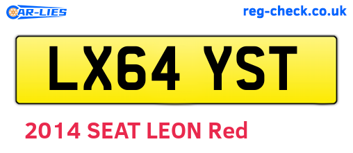 LX64YST are the vehicle registration plates.