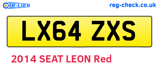 LX64ZXS are the vehicle registration plates.