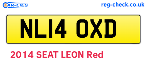 NL14OXD are the vehicle registration plates.