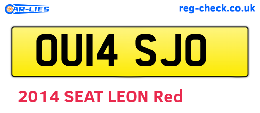OU14SJO are the vehicle registration plates.