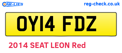 OY14FDZ are the vehicle registration plates.