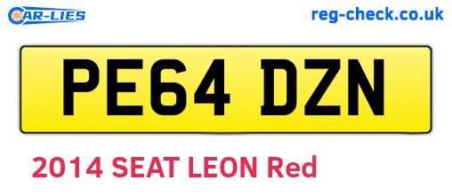 PE64DZN are the vehicle registration plates.