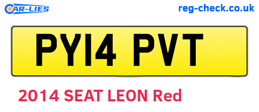 PY14PVT are the vehicle registration plates.