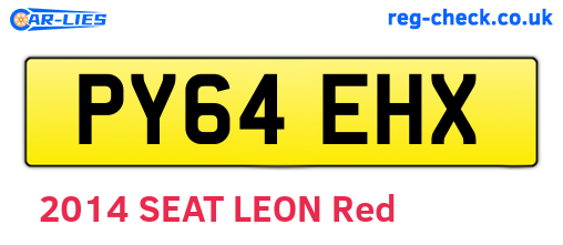 PY64EHX are the vehicle registration plates.