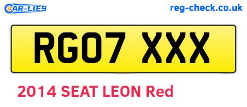 RG07XXX are the vehicle registration plates.