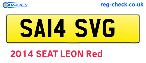 SA14SVG are the vehicle registration plates.