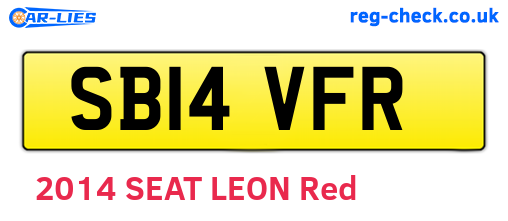 SB14VFR are the vehicle registration plates.