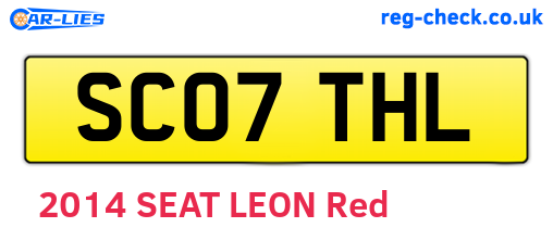 SC07THL are the vehicle registration plates.
