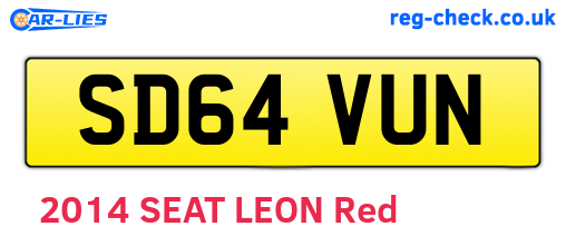 SD64VUN are the vehicle registration plates.