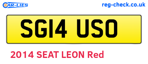 SG14USO are the vehicle registration plates.
