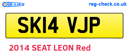 SK14VJP are the vehicle registration plates.