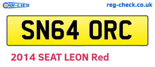 SN64ORC are the vehicle registration plates.