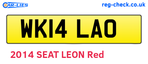 WK14LAO are the vehicle registration plates.