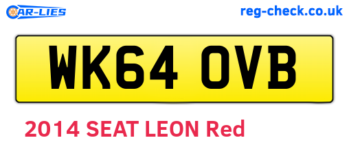 WK64OVB are the vehicle registration plates.