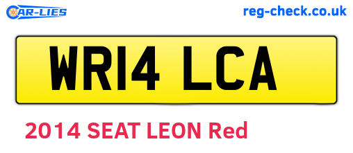 WR14LCA are the vehicle registration plates.