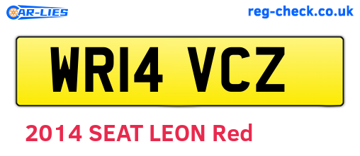 WR14VCZ are the vehicle registration plates.