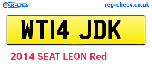 WT14JDK are the vehicle registration plates.