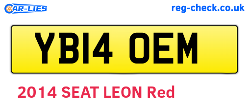 YB14OEM are the vehicle registration plates.