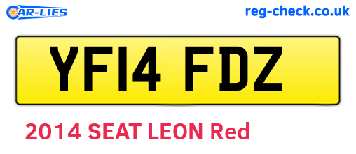 YF14FDZ are the vehicle registration plates.