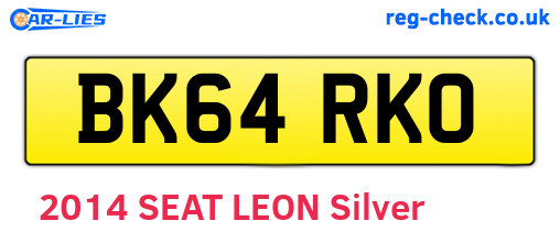 BK64RKO are the vehicle registration plates.