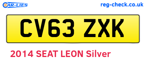 CV63ZXK are the vehicle registration plates.
