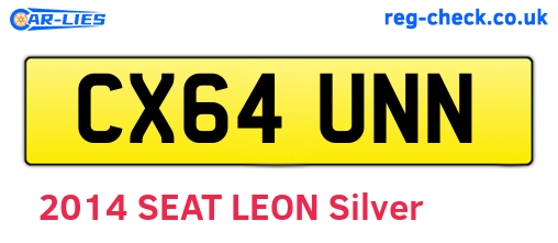 CX64UNN are the vehicle registration plates.