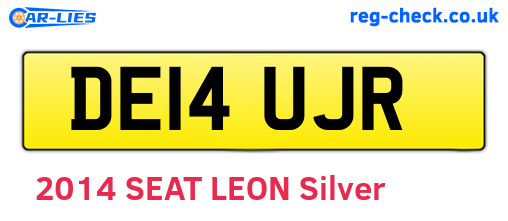 DE14UJR are the vehicle registration plates.