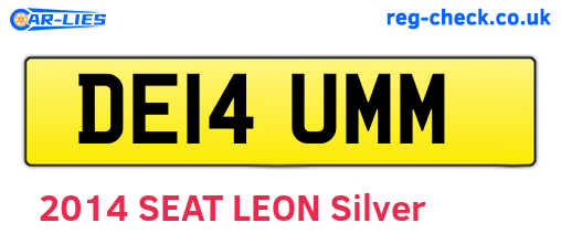 DE14UMM are the vehicle registration plates.