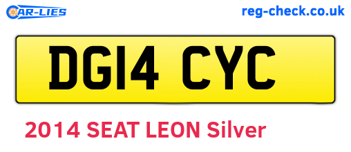 DG14CYC are the vehicle registration plates.